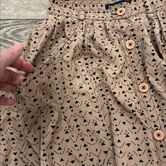 American Apparel Tan Geometric Pattern Skirt Maxi Midi Small - Picture 2 of 5